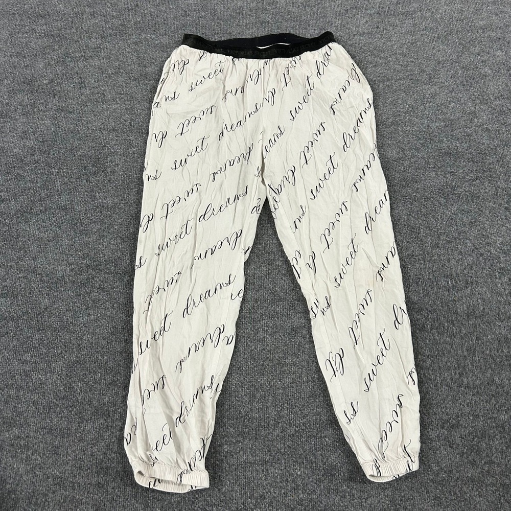Victoria's Secret Pajama Pants Womens Size M White Modal Cotton Sweet Dreams